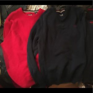 Red and blue sweaters